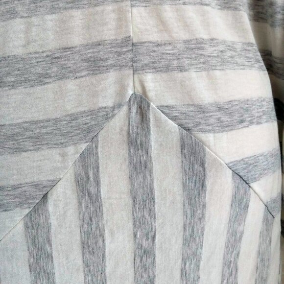 W118 by WALTER BAKER Longline Grey & White Striped Waterfall Open Cardigan L - Picture 8 of 12